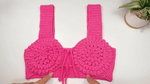 Feee Crochet Flower Bikni Top Pattern For Beginners 4