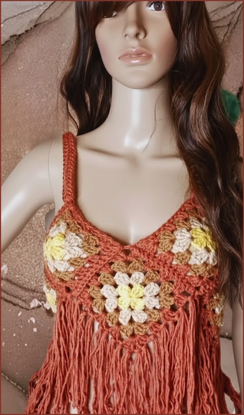 Free Crochet Granny Square Tank Top Pattern For Beginners 5
