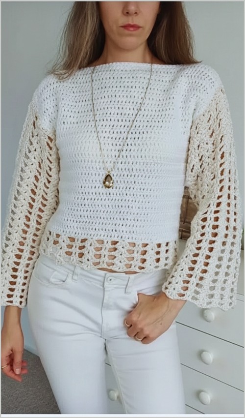 Free Crochet Lace Pullover Pattern For Beginners 5