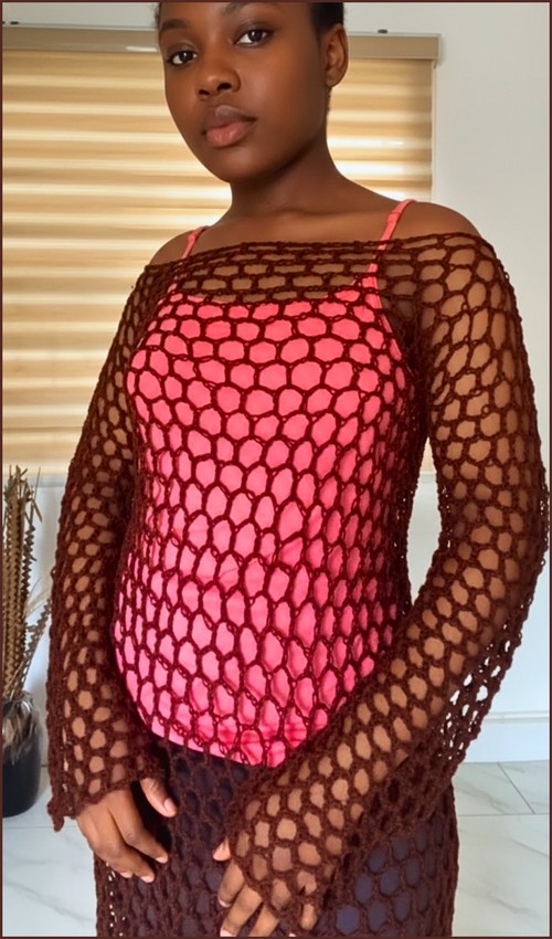 Free Crochet OFF-SHOULDER MESH top Pattern For Beginners 5