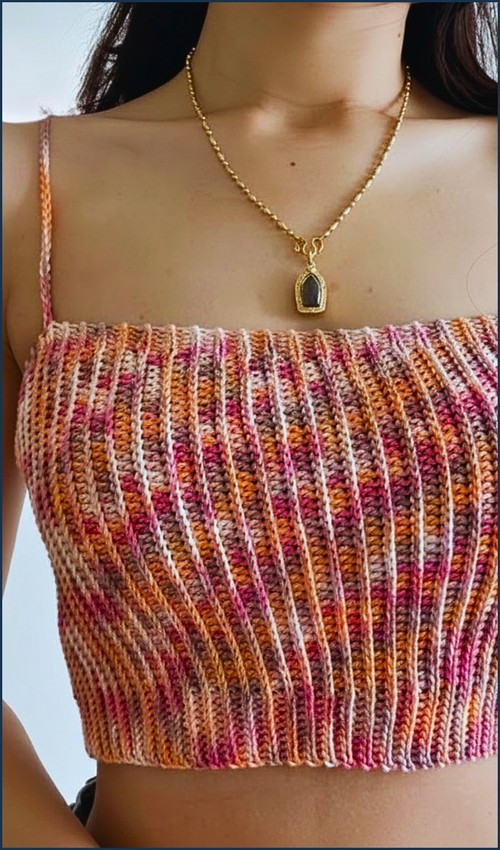 Free Crochet Spaghetti Strap Top Pattern For Beginner 4
