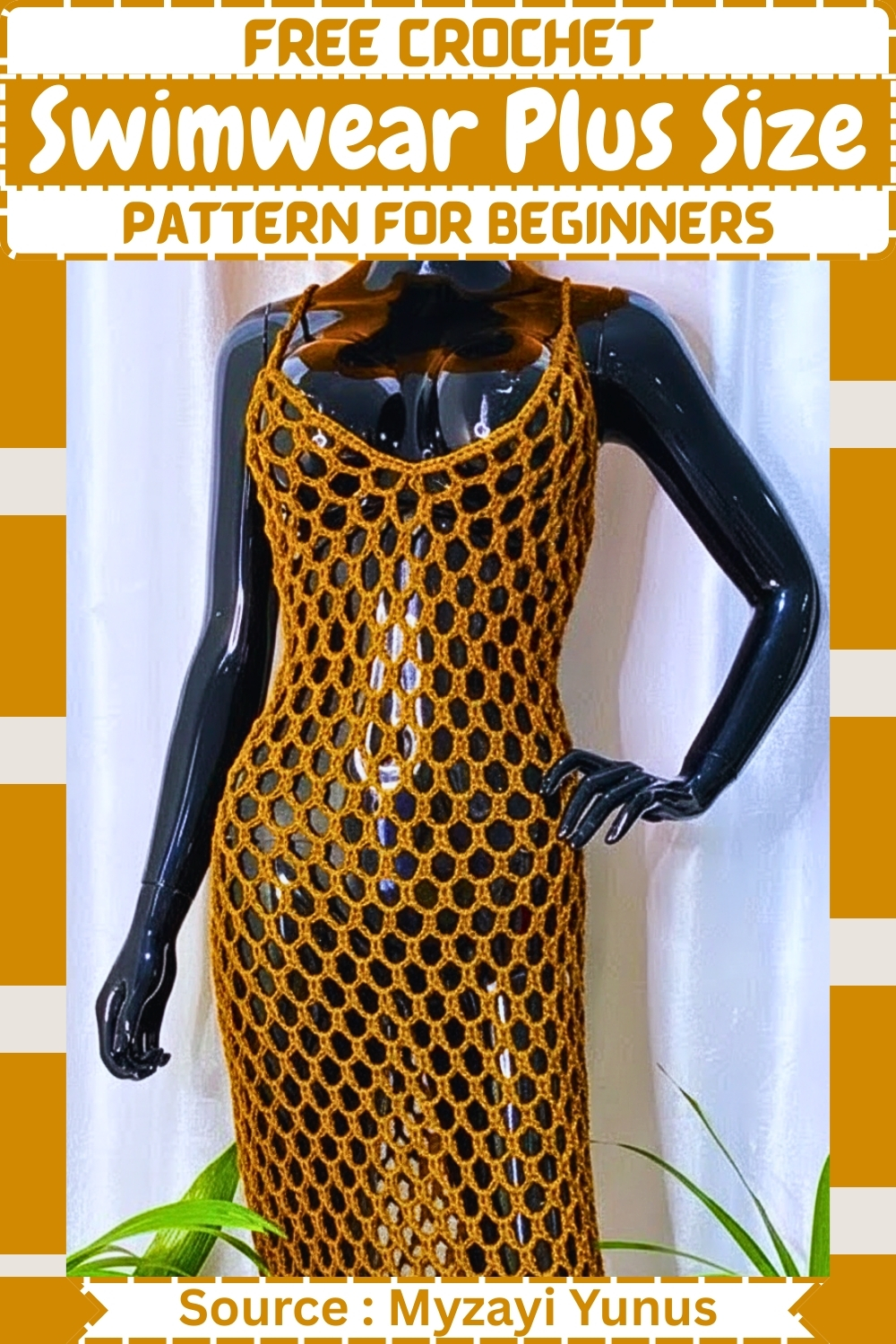 Free crochet swimwear plus size mesh dress pattern pin for beginners 