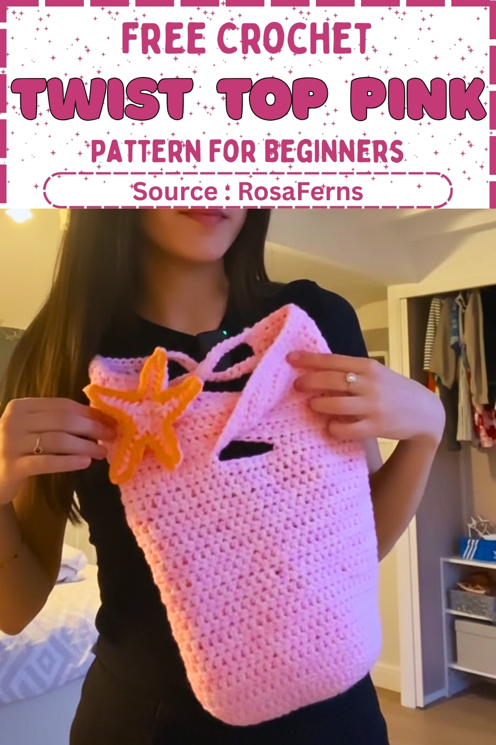 Free Crochet Twist Top Pink Pattern For Beginners