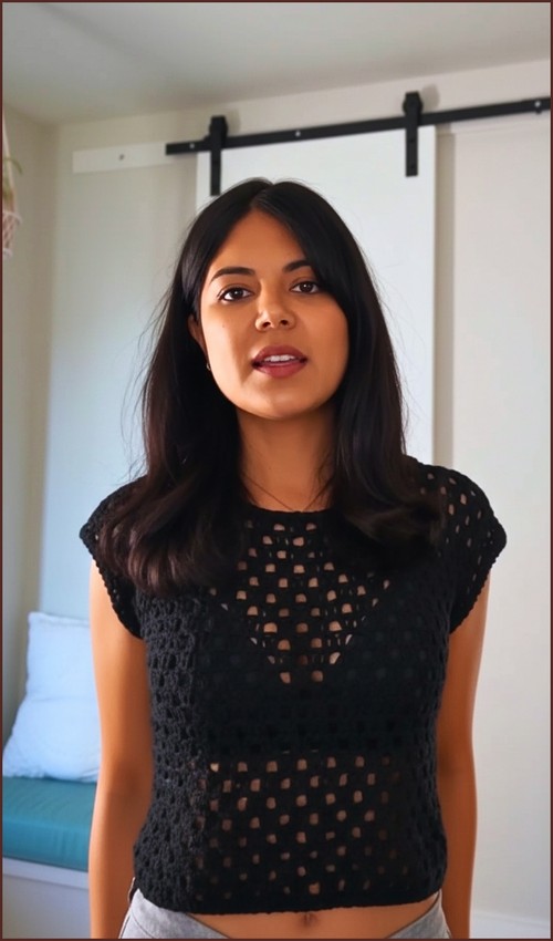 Free Crochet black sheer TOP Pattern For Beginners 4