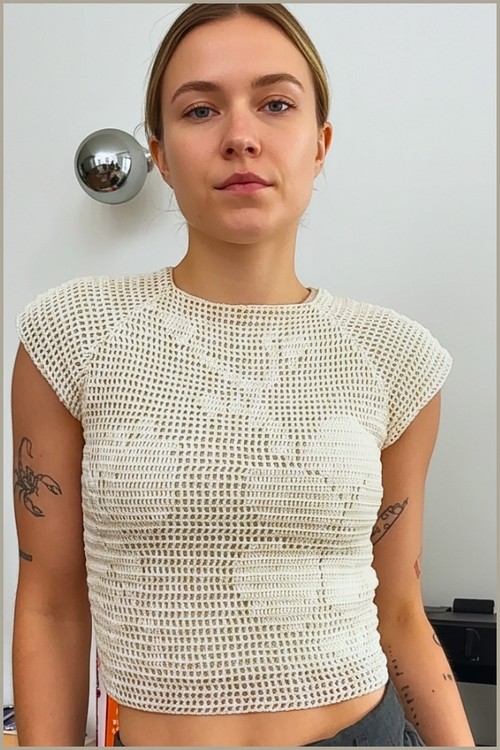 Free Crochet Summer Filet Blouse Top Pattern For Beginners 5