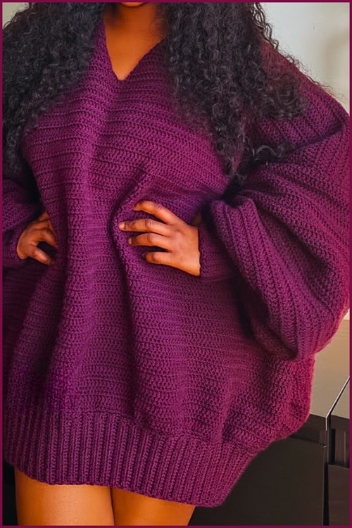 Free Crochet knit top Oversized 5
