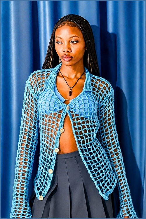FREE Crochet mesh Button up top Pattern For Beginners (1)