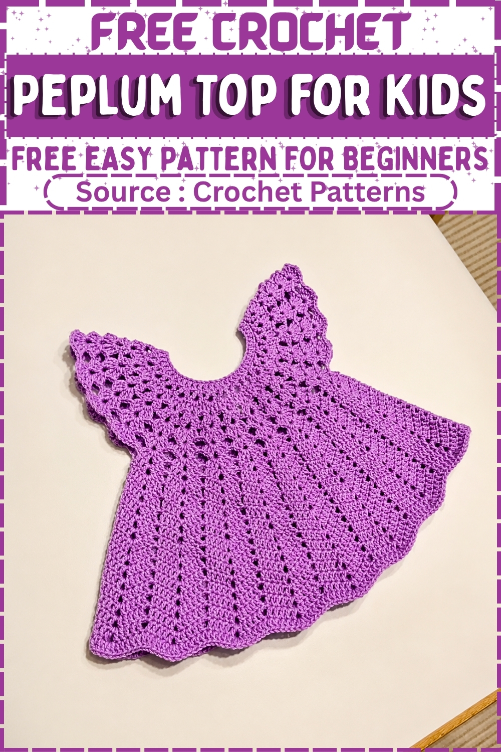 Free CROCHET Peplum Top for Kids Free eASY Pattern FOR BEGINNERS