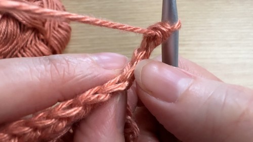 Close-up of Half Double Crochet in the Third Loop stitch texture.