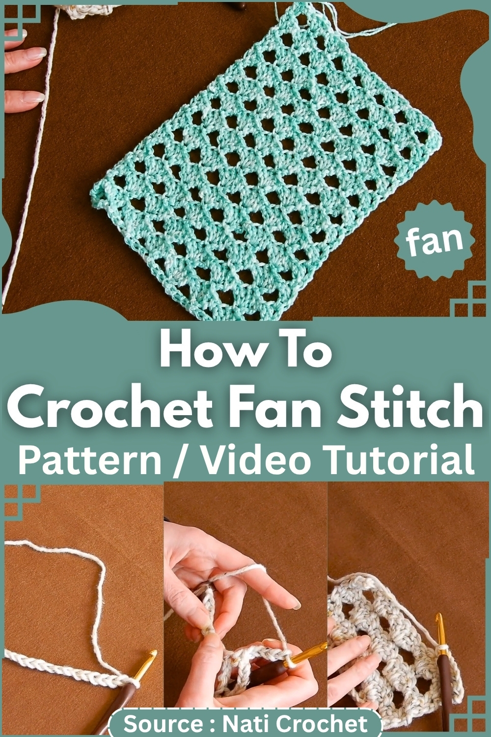 How To Crochet Fan Stitch Pattern Video Tu