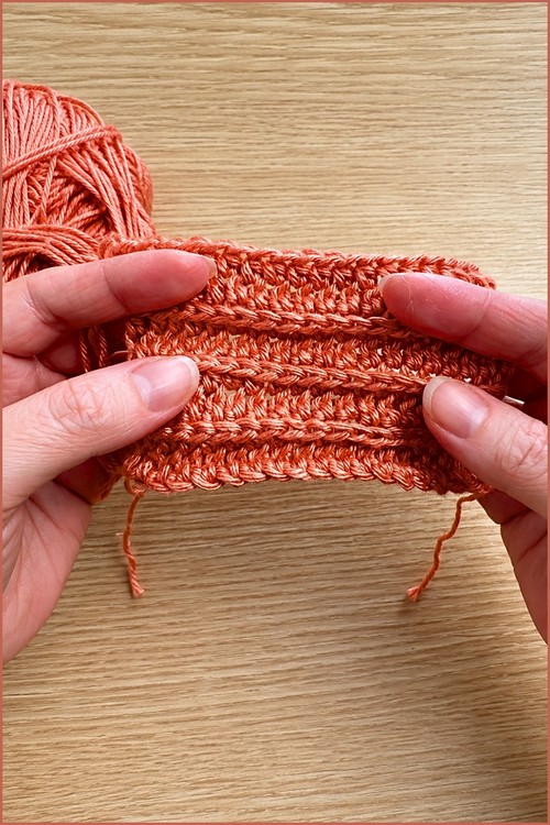 Finished crochet fabric made using Half Double Crochet in the Third Loop.