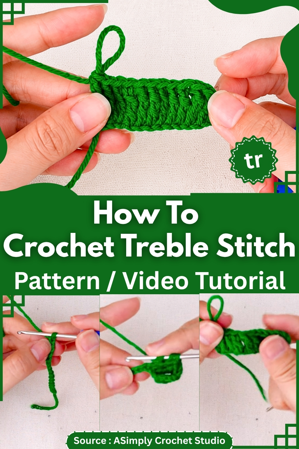 How To Crochet Treble Stitch Pattern Video Tutorials