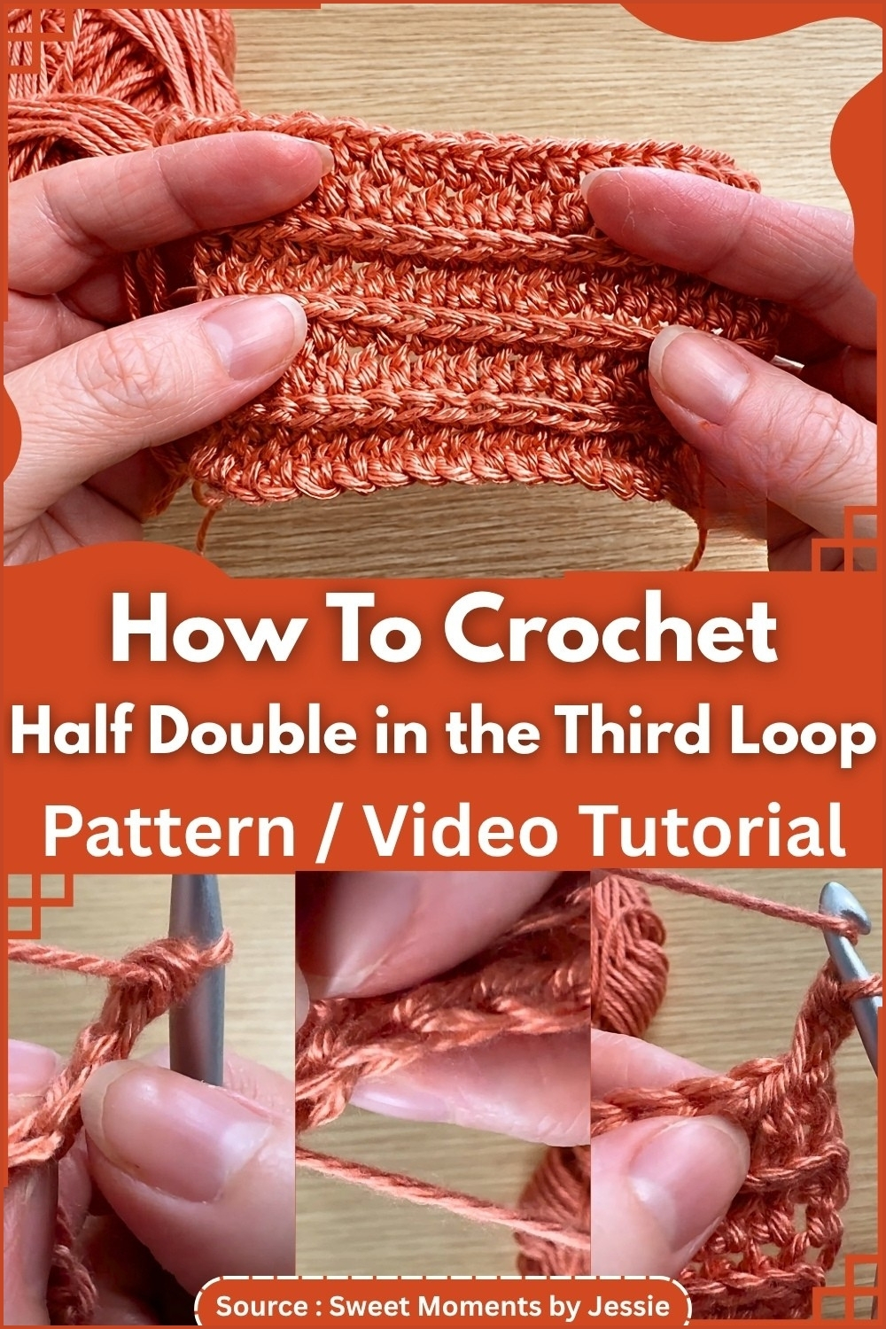 How To Crochet half double in the trhid Stitch Pattern Video Tutorials 5