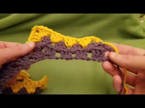 Detailed ripple crochet pattern showing peaks and valleys.