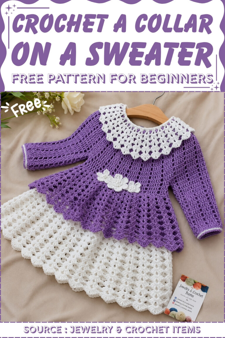 Crochet A Collar On A Sweater Free Pattern for Beginner