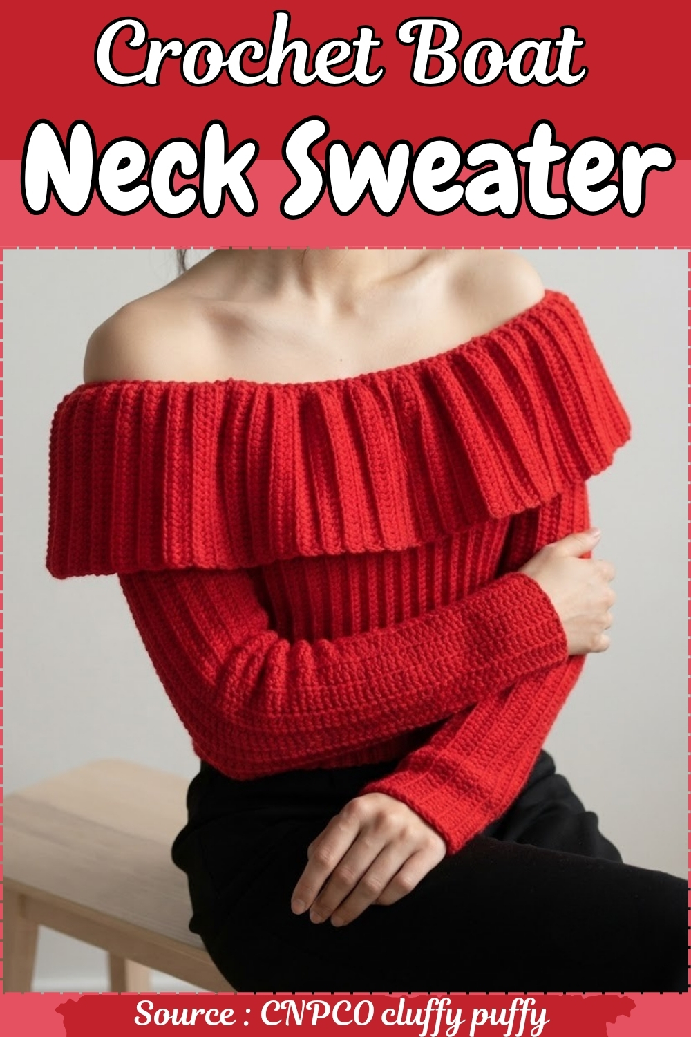 Crochet Boat Neck Sweater
