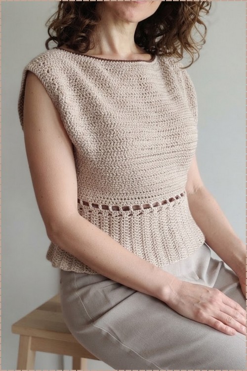 Crochet Boat Neck top 5