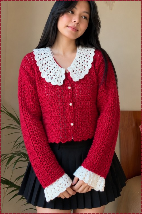 Crochet Collar Sweater 5