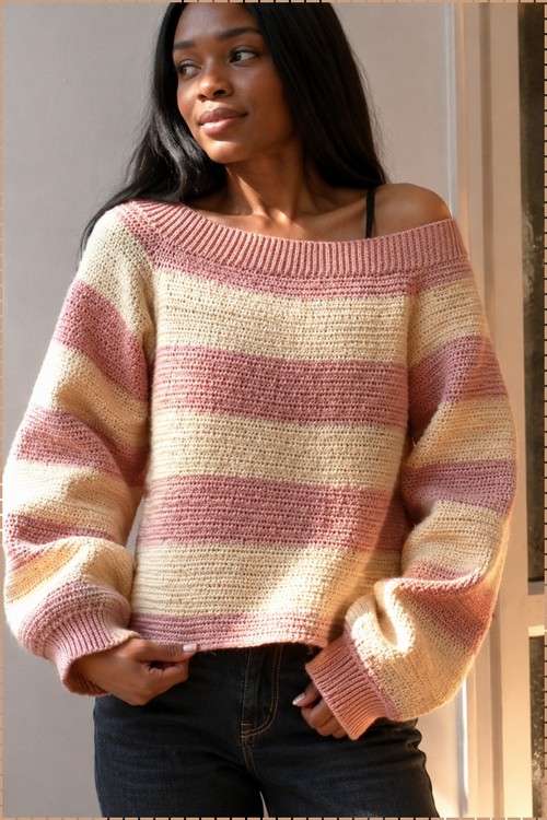 Crochet Off The Shoulder Sweater 5