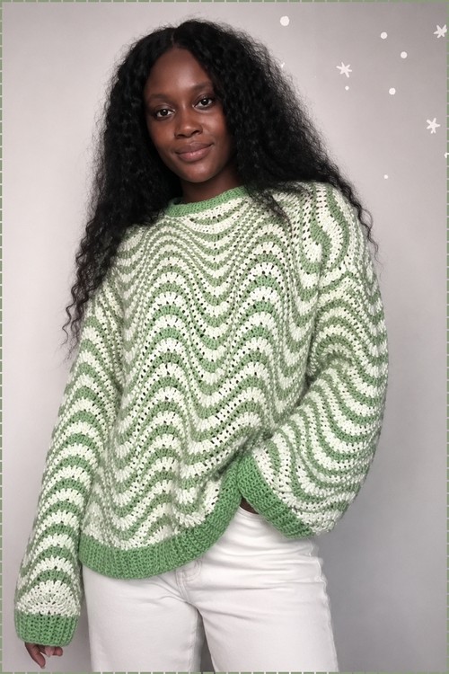Crochet Oversized Crew Neck Sweater 5