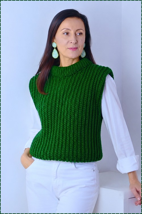 Crochet Slouchy Sweater Vest 5