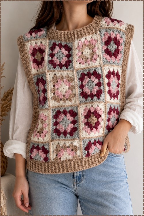 Crochet Square Neck Sweater 5