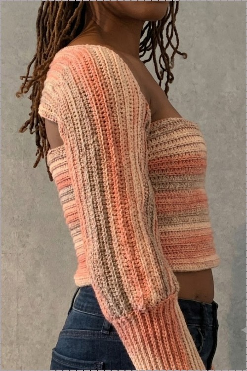 Crochet Wrap Jumper Sweater 5
