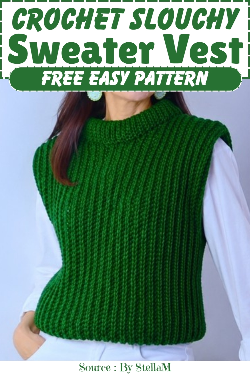 crochet Slouchy Sweater Vest