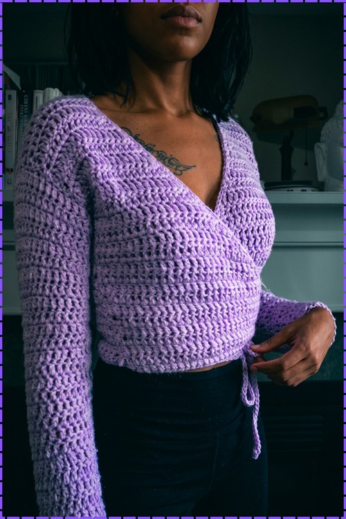 fREE Crochet Sweater Wrap Top 4